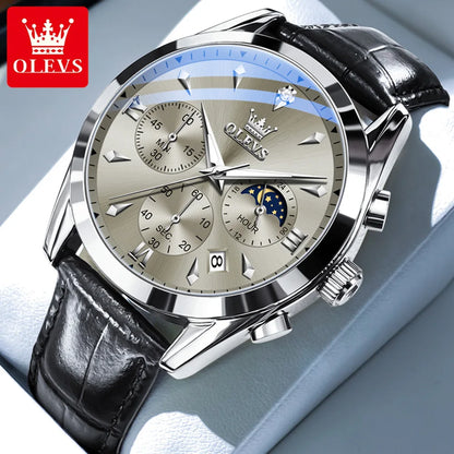 OLEVS Moon Phase Chronograph Luxury Men's Watch